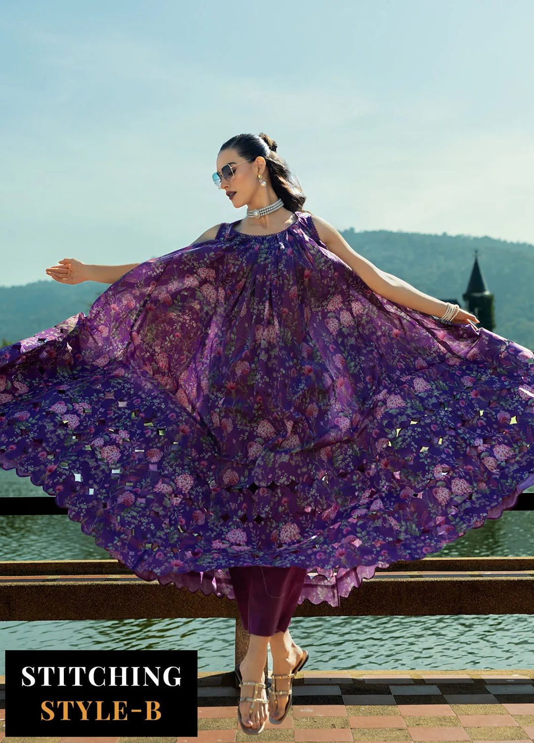 Elaf Printed Lawn Suits Unstitched 3 Piece EF25PL EPE-04 A - Summer Collection