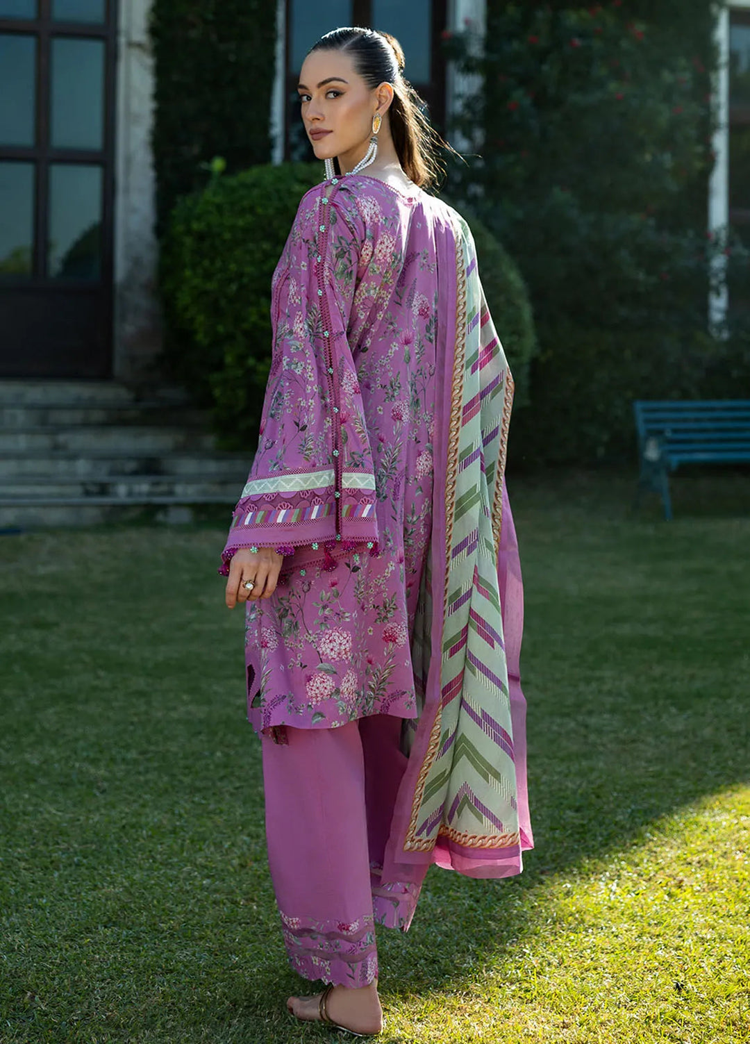 Elaf Printed Lawn Suits Unstitched 3 Piece EF25PL EPE-04 B - Summer Collection