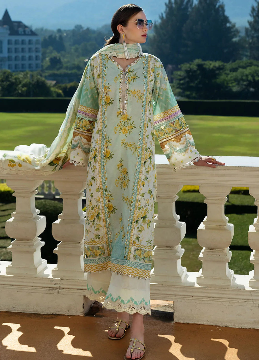 Elaf Printed Lawn Suits Unstitched 3 Piece EF25PL EPE-06 A - Summer Collection