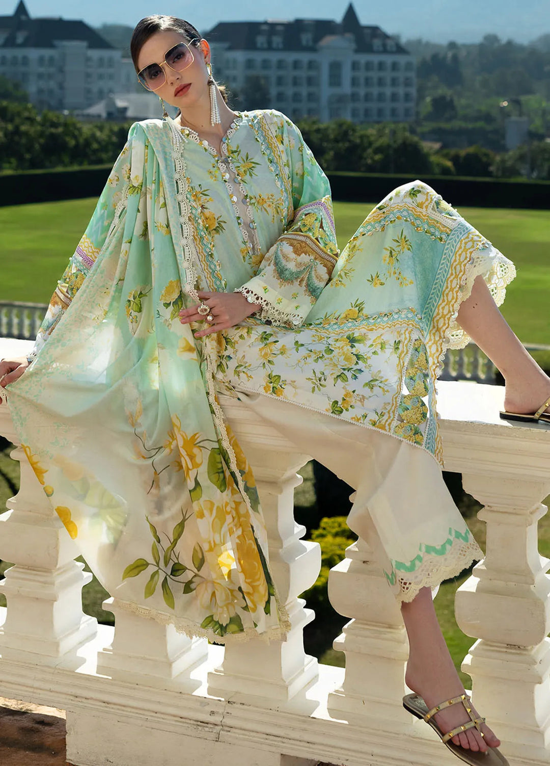 Elaf Printed Lawn Suits Unstitched 3 Piece EF25PL EPE-06 A - Summer Collection