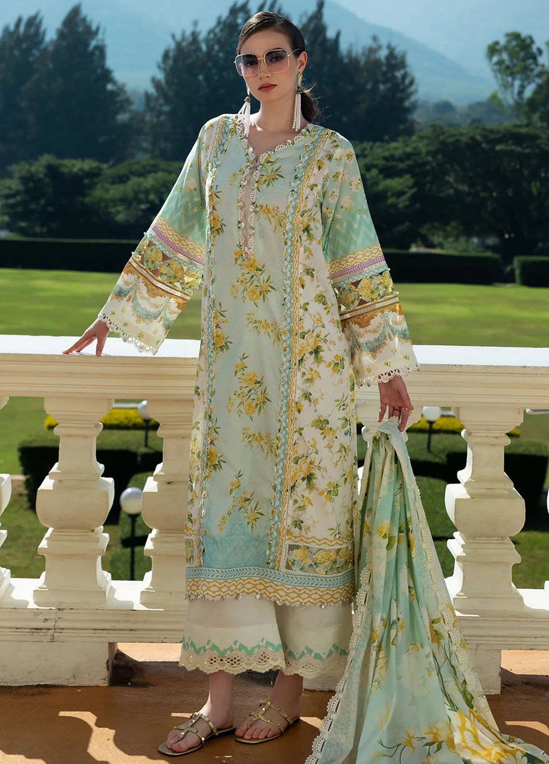 Elaf Printed Lawn Suits Unstitched 3 Piece EF25PL EPE-06 A - Summer Collection