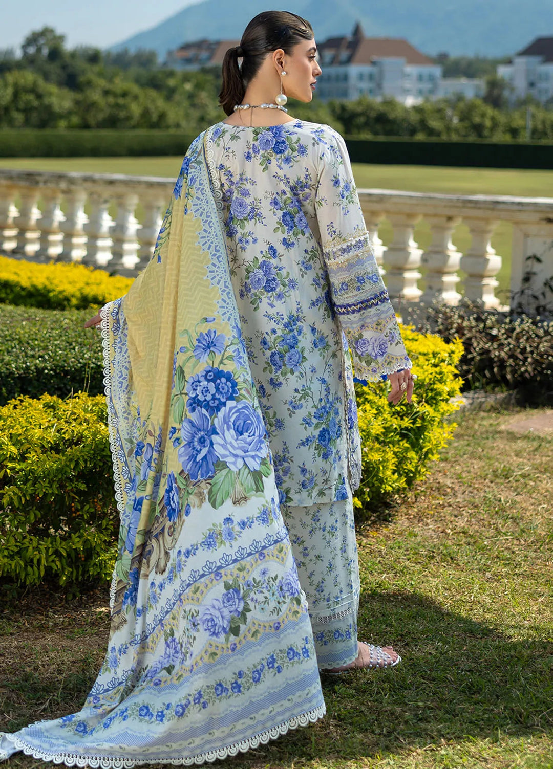 Elaf Printed Lawn Suits Unstitched 3 Piece EF25PL EPE-07 B - Summer Collection