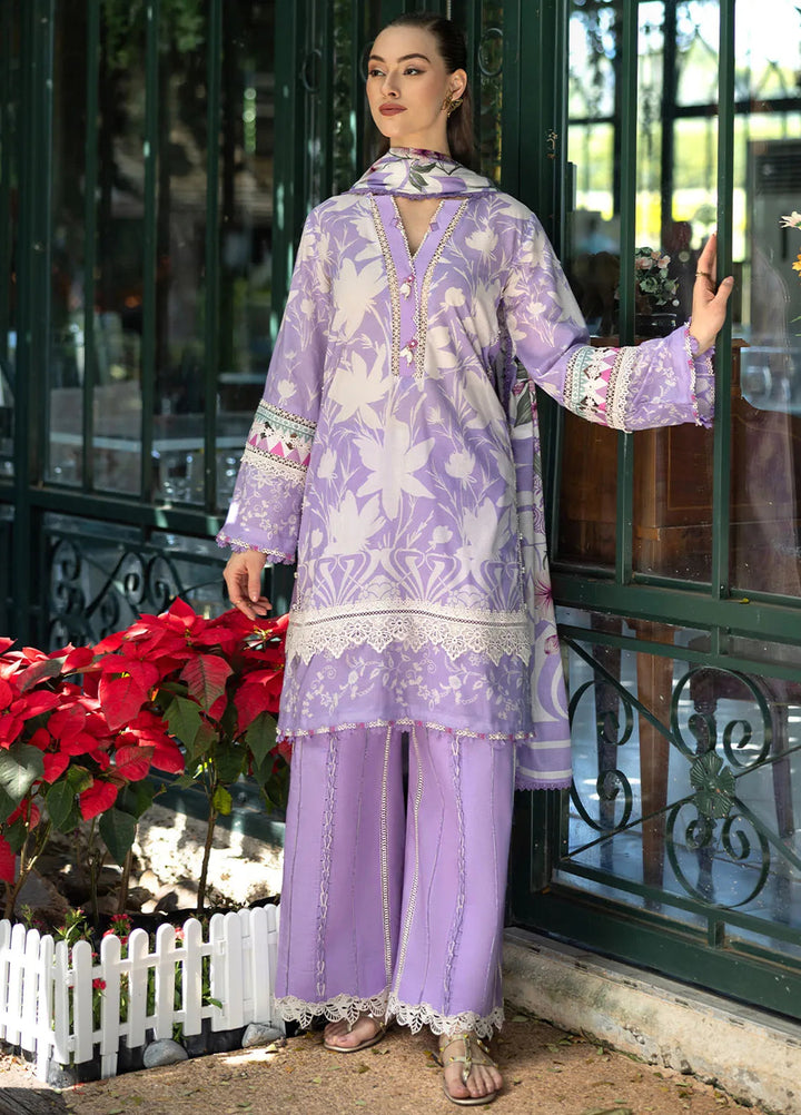 Elaf Printed Lawn Suits Unstitched 3 Piece EF25PL EPE-08 A - Summer Collection