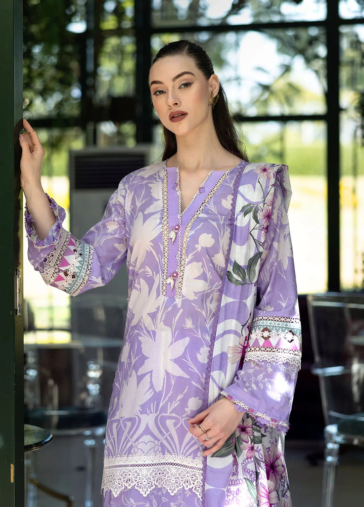 Elaf Printed Lawn Suits Unstitched 3 Piece EF25PL EPE-08 A - Summer Collection