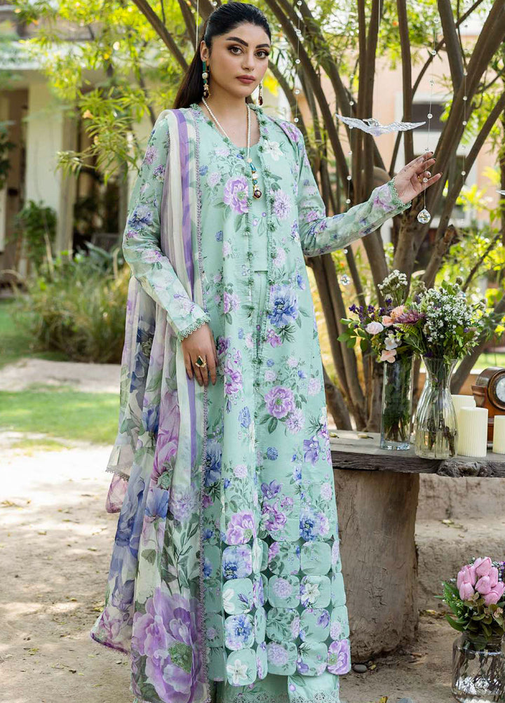 Elaf Printed Lawn Suits Unstitched 3 Piece EF25PS ECD-01A Gardenelle - Summer Collection