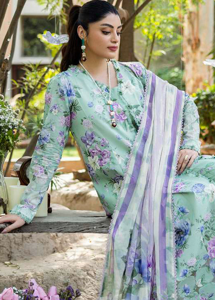 Elaf Printed Lawn Suits Unstitched 3 Piece EF25PS ECD-01A Gardenelle - Summer Collection