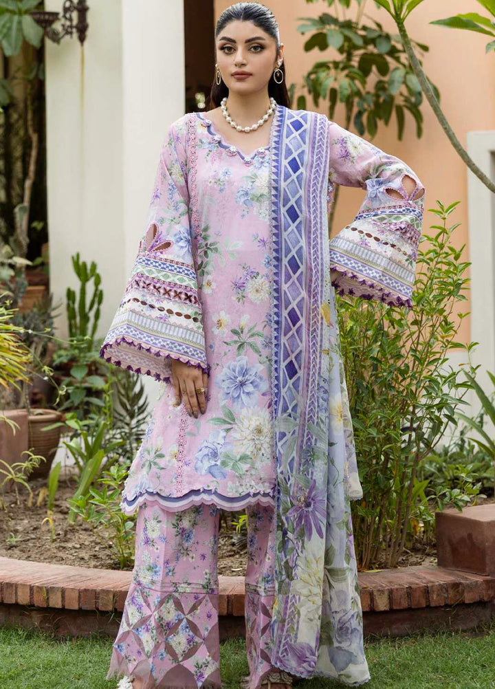 Elaf Printed Lawn Suits Unstitched 3 Piece EF25PS ECD-03A Wisteria - Summer Collection