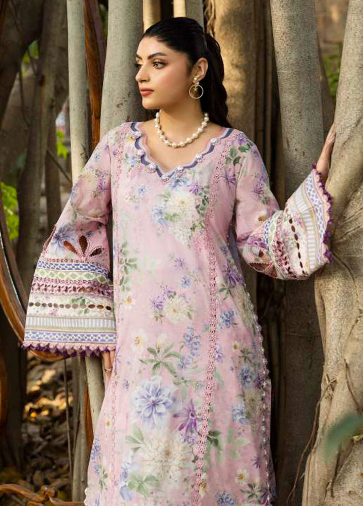 Elaf Printed Lawn Suits Unstitched 3 Piece EF25PS ECD-03A Wisteria - Summer Collection