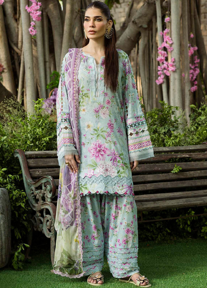 Elaf Printed Lawn Suits Unstitched 3 Piece EF25PS ECD-03B Floral Charm - Summer Collection