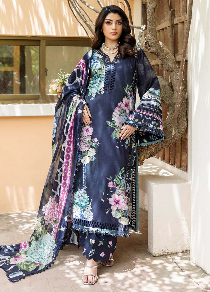 Elaf Printed Lawn Suits Unstitched 3 Piece EF25PS ECD-04B Twilight Garden - Summer Collection
