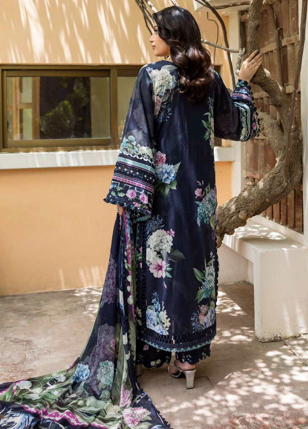 Elaf Printed Lawn Suits Unstitched 3 Piece EF25PS ECD-04B Twilight Garden - Summer Collection