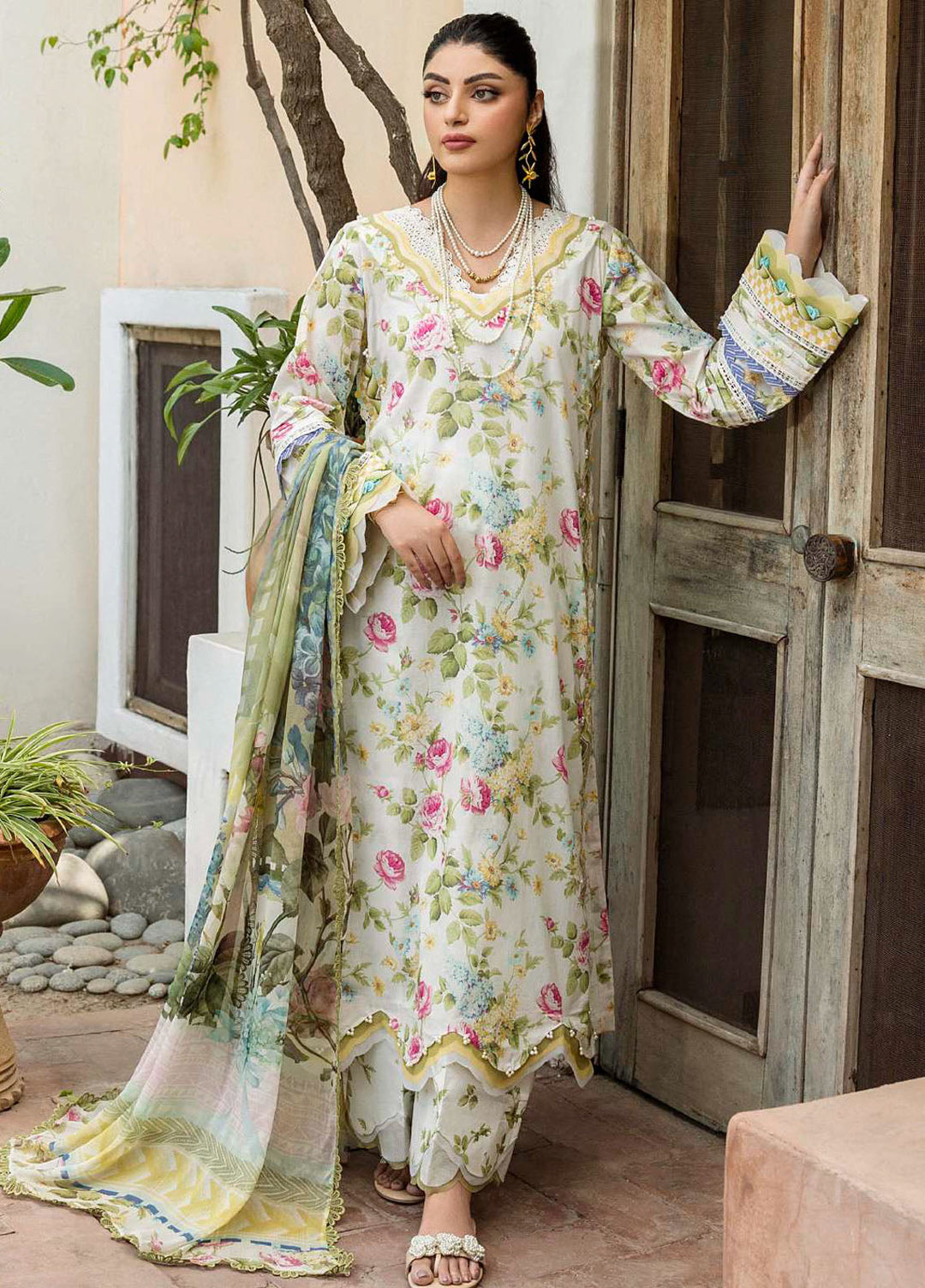 Elaf Printed Lawn Suits Unstitched 3 Piece EF25PS ECD-05A Gladiolus Grace - Summer Collection