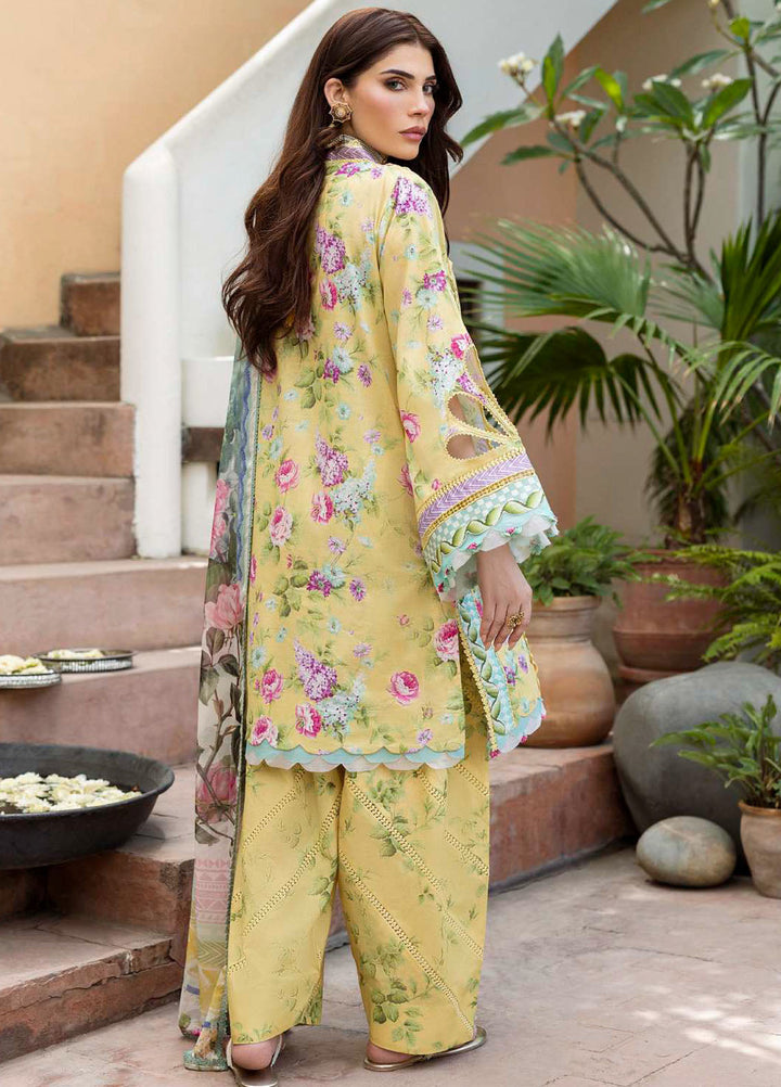Elaf Printed Lawn Suits Unstitched 3 Piece EF25PS ECD-05B Saffrose - Summer Collection