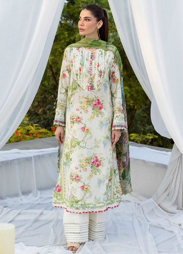 Elaf Printed Lawn Suits Unstitched 3 Piece EF25PS ECD-06A Blossomea - Summer Collection