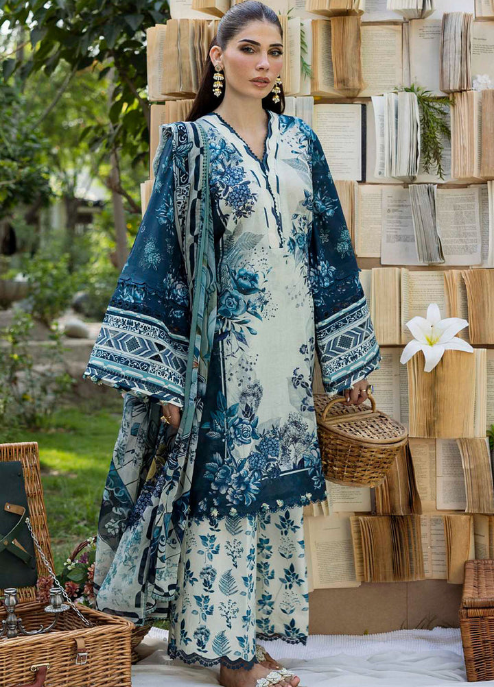 Elaf Printed Lawn Suits Unstitched 3 Piece EF25PS ECD-07A Floreya - Summer Collection