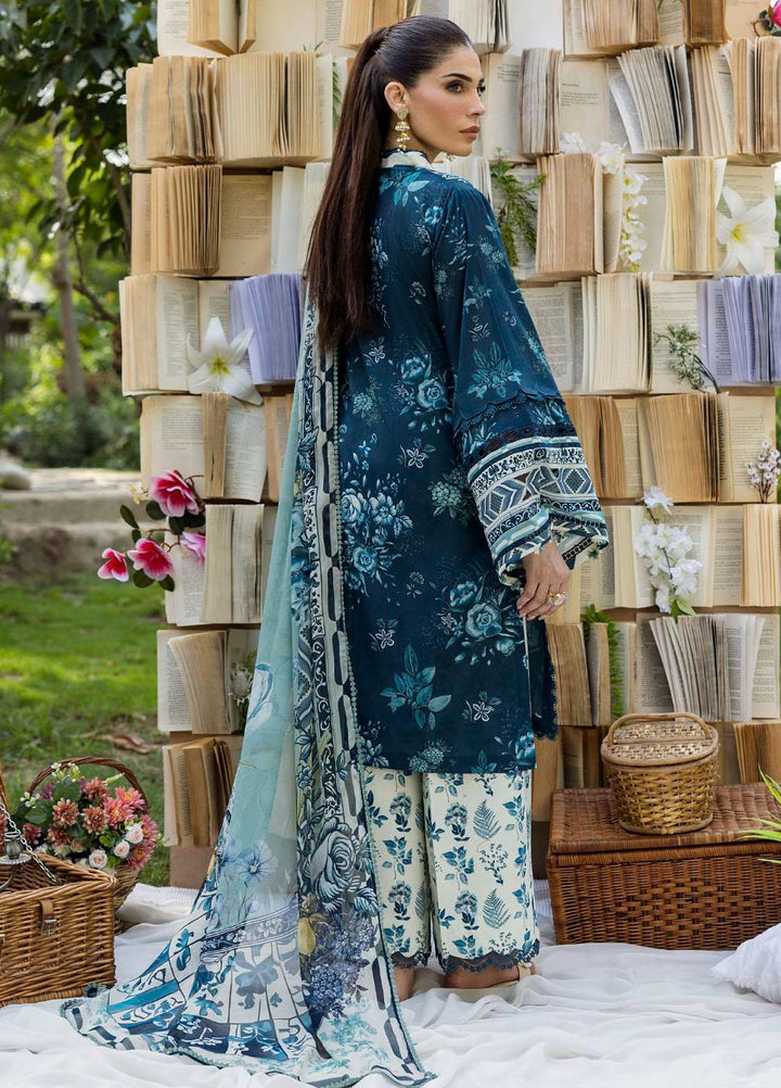Elaf Printed Lawn Suits Unstitched 3 Piece EF25PS ECD-07A Floreya - Summer Collection