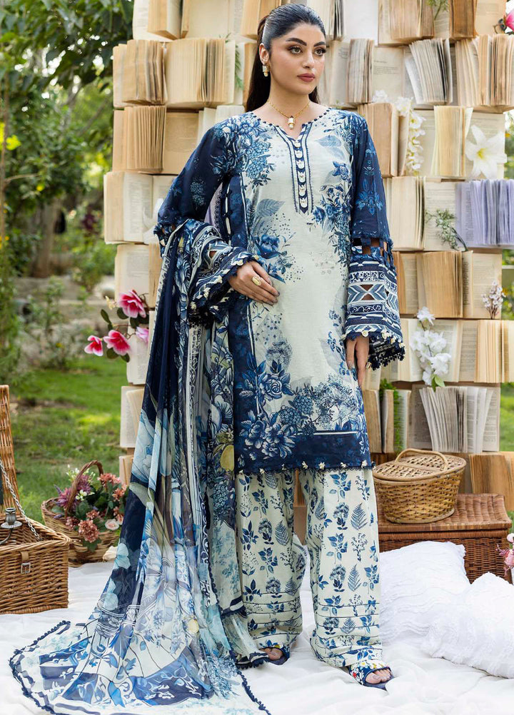 Elaf Printed Lawn Suits Unstitched 3 Piece EF25PS ECD-07B Bloomstella - Summer Collection