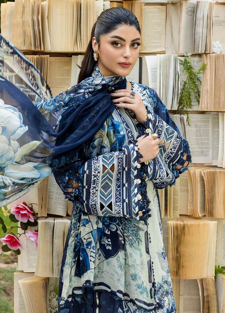 Elaf Printed Lawn Suits Unstitched 3 Piece EF25PS ECD-07B Bloomstella - Summer Collection