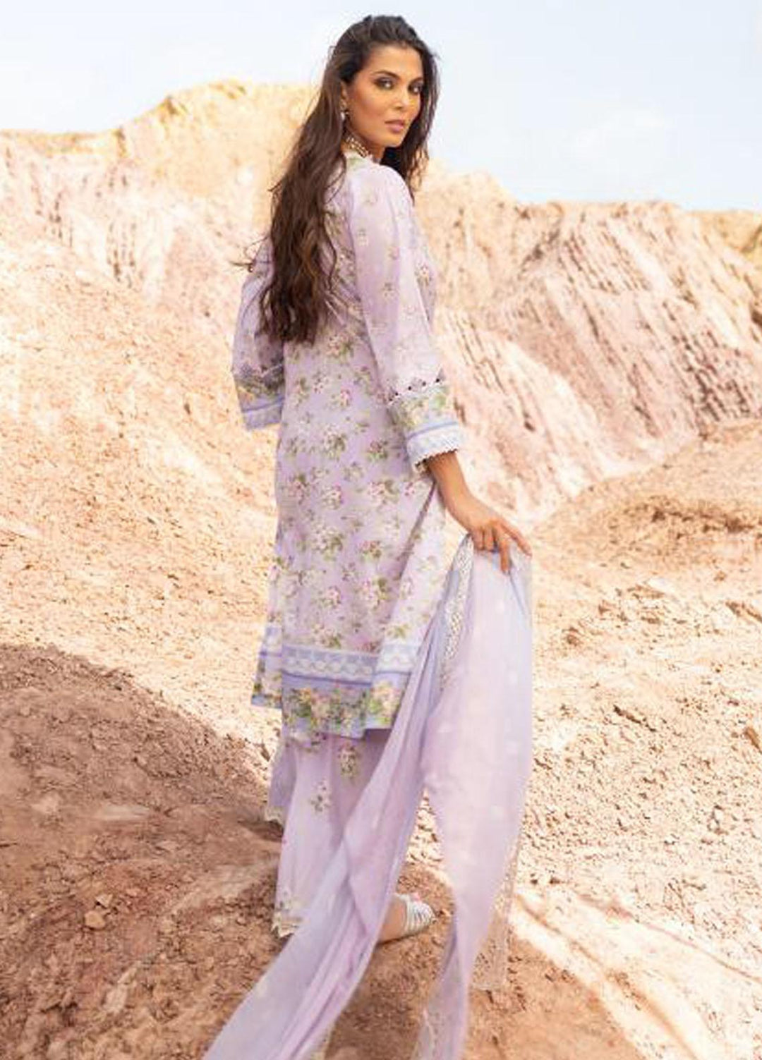 Elaf Embroidered Lawn Suits Unstitched 3 Piece EF23SL ESC-01A - Summer Collection