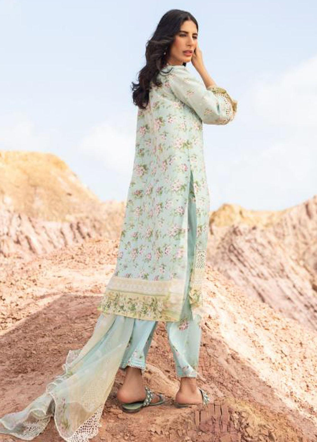 Elaf Embroidered Lawn Suits Unstitched 3 Piece EF23SL ESC-01B - Summer Collection