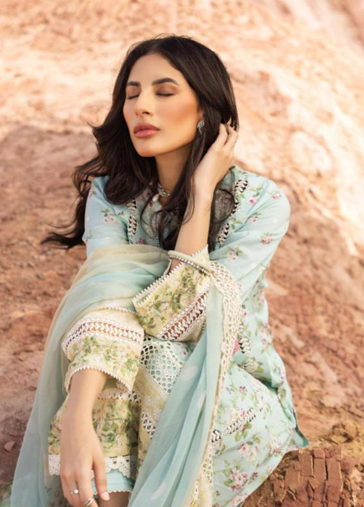 Elaf Embroidered Lawn Suits Unstitched 3 Piece EF23SL ESC-01B - Summer Collection