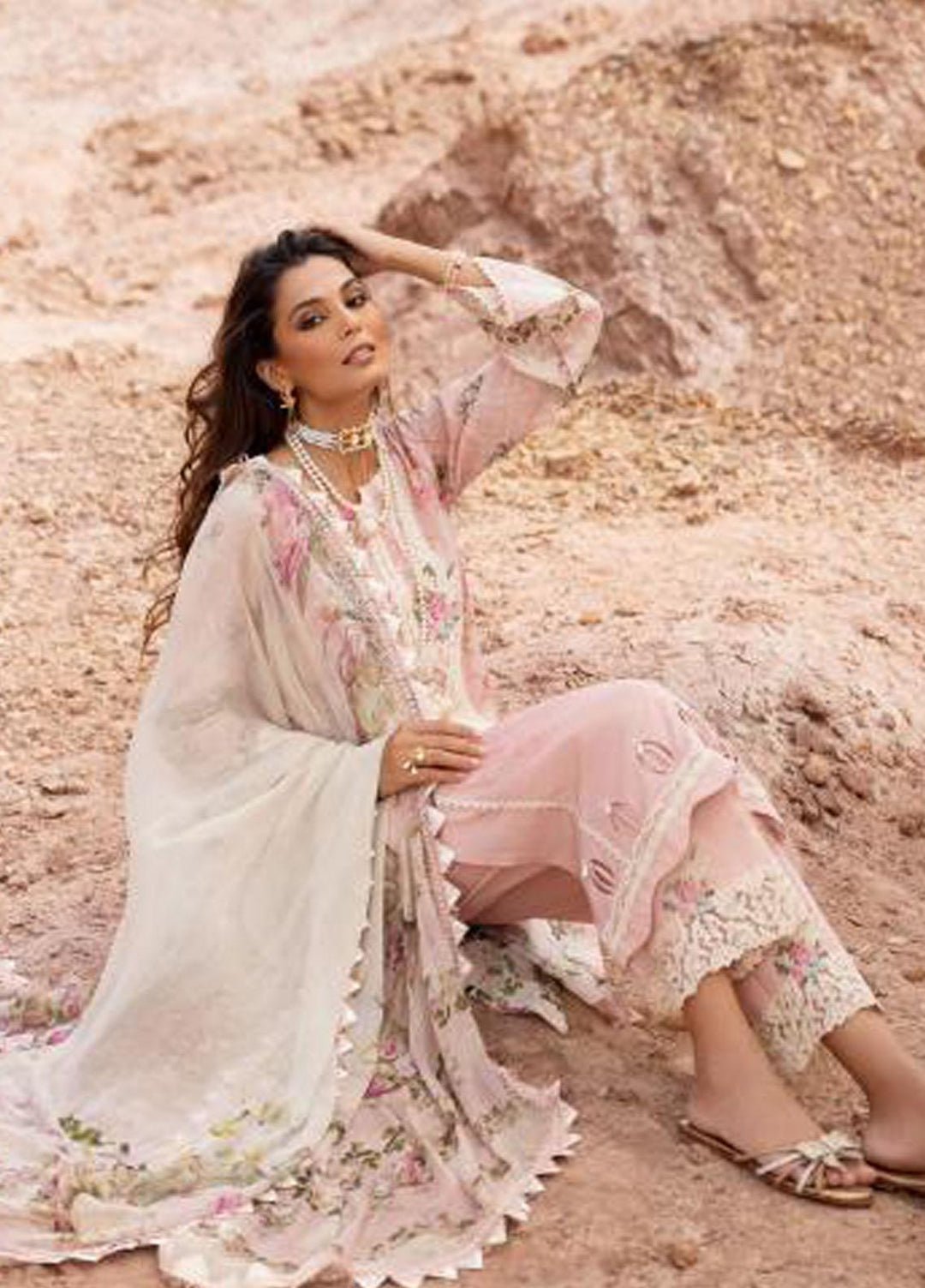 Elaf Embroidered Lawn Suits Unstitched 3 Piece EF23SL ESC-02A - Summer Collection
