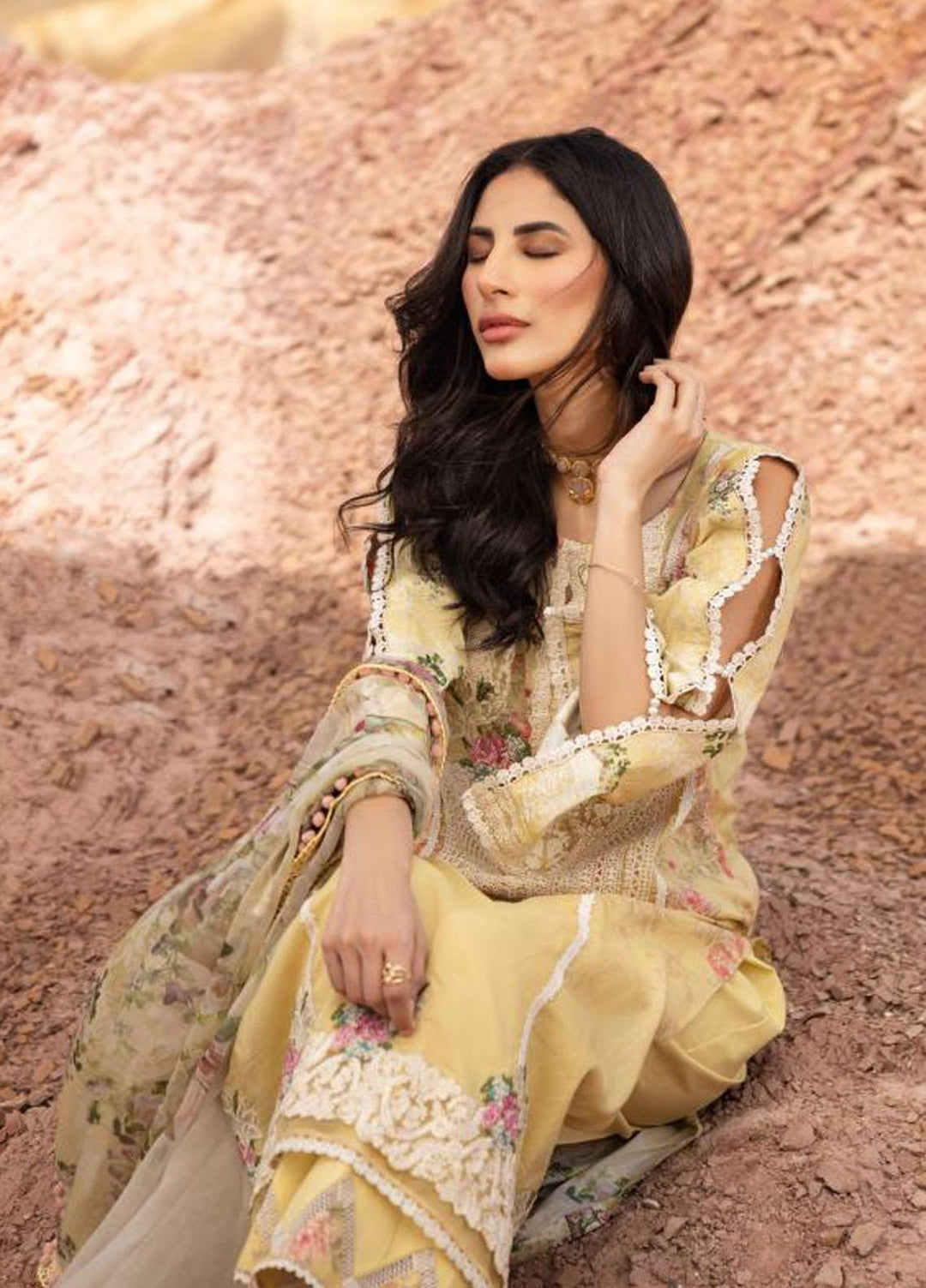Elaf Embroidered Lawn Suits Unstitched 3 Piece EF23SL ESC-02B - Summer Collection