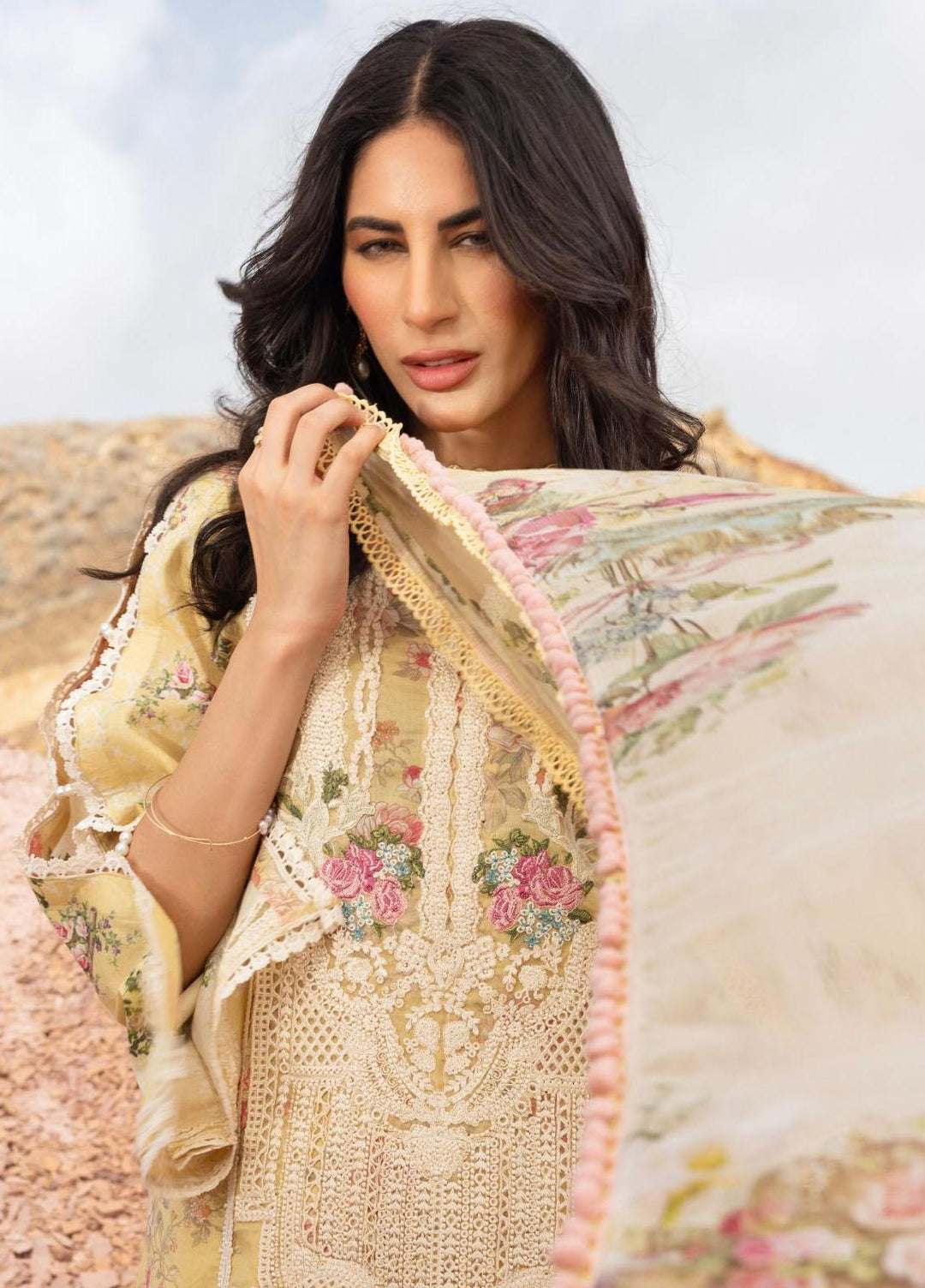 Elaf Embroidered Lawn Suits Unstitched 3 Piece EF23SL ESC-02B - Summer Collection