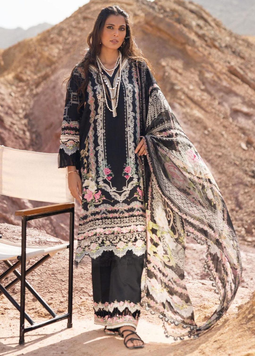 Elaf Embroidered Lawn Suits Unstitched 3 Piece EF23SL ESC-03A - Summer Collection