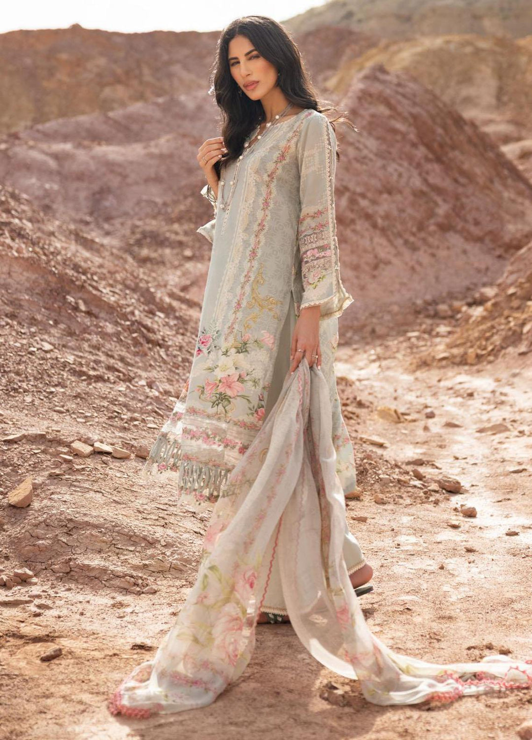 Elaf Embroidered Lawn Suits Unstitched 3 Piece EF23SL ESC-03B - Summer Collection