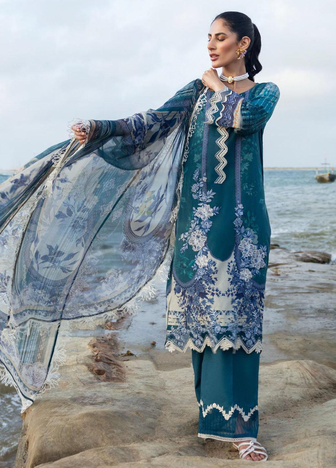 Elaf Embroidered Lawn Suits Unstitched 3 Piece EF23SL ESC-04A - Summer Collection