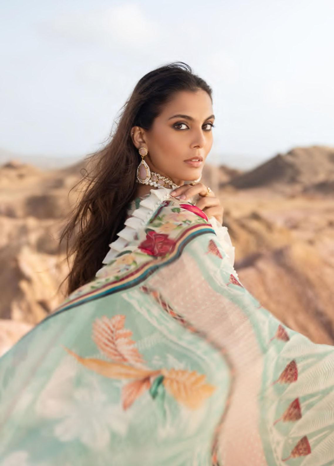 Elaf Embroidered Lawn Suits Unstitched 3 Piece EF23SL ESC-05A - Summer Collection