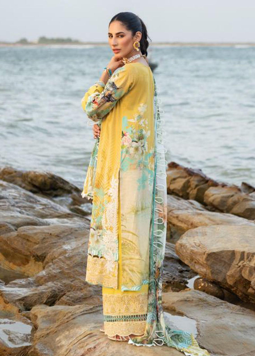 Elaf Embroidered Lawn Suits Unstitched 3 Piece EF23SL ESC-06A - Summer Collection