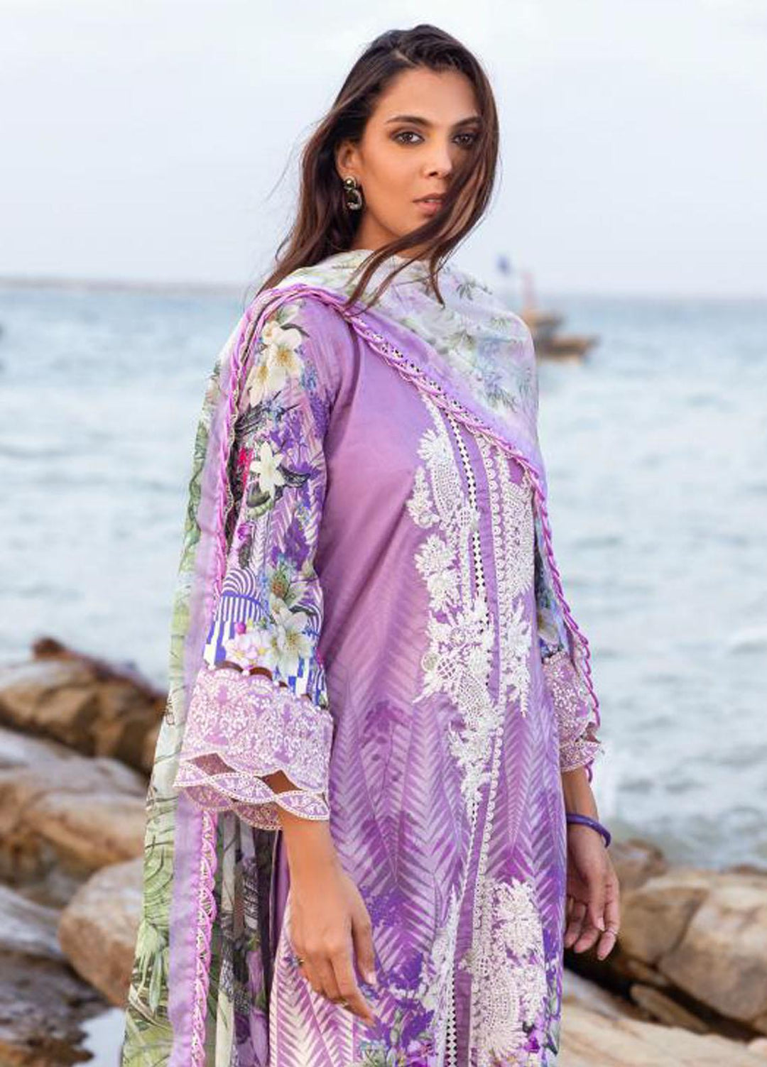Elaf Embroidered Lawn Suits Unstitched 3 Piece EF23SL ESC-06B - Summer Collection