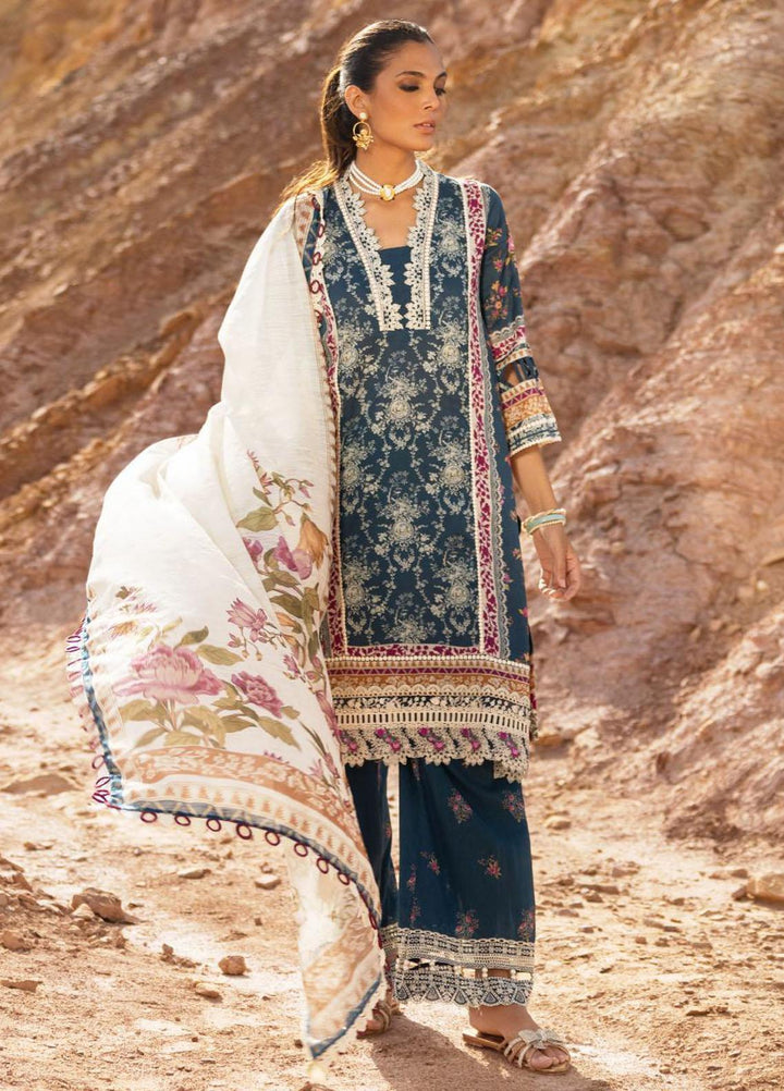 Elaf Embroidered Lawn Suits Unstitched 3 Piece EF23SL ESC-07A - Summer Collection