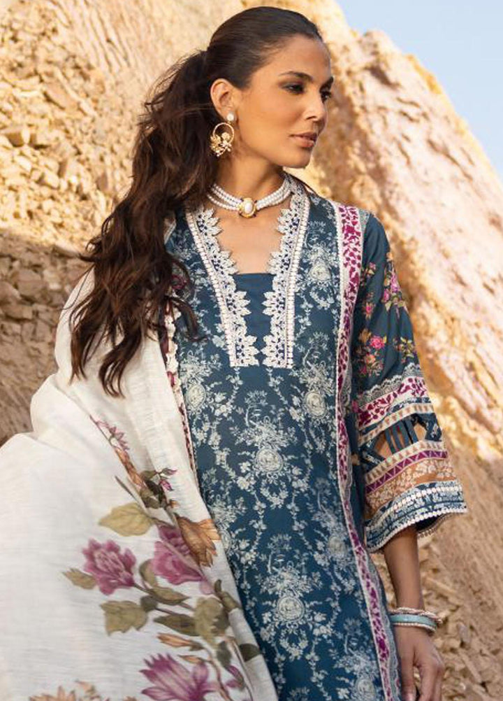 Elaf Embroidered Lawn Suits Unstitched 3 Piece EF23SL ESC-07A - Summer Collection