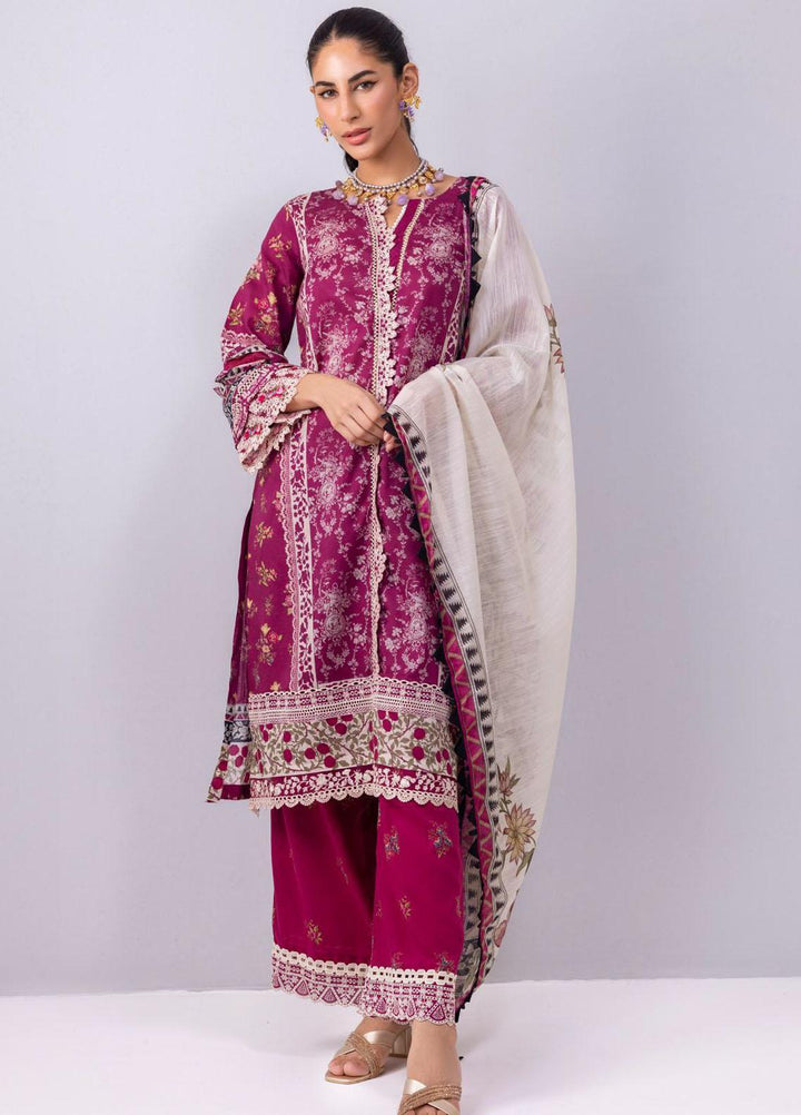 Elaf Embroidered Lawn Suits Unstitched 3 Piece EF23SL ESC-07B - Summer Collection