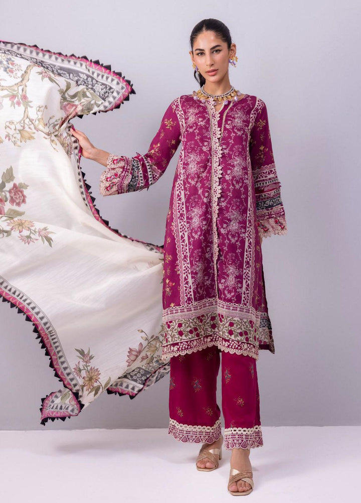 Elaf Embroidered Lawn Suits Unstitched 3 Piece EF23SL ESC-07B - Summer Collection