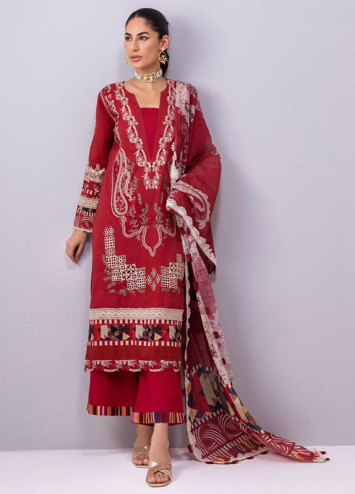 Elaf Embroidered Lawn Suits Unstitched 3 Piece EF23SL ESC-08B - Summer Collection
