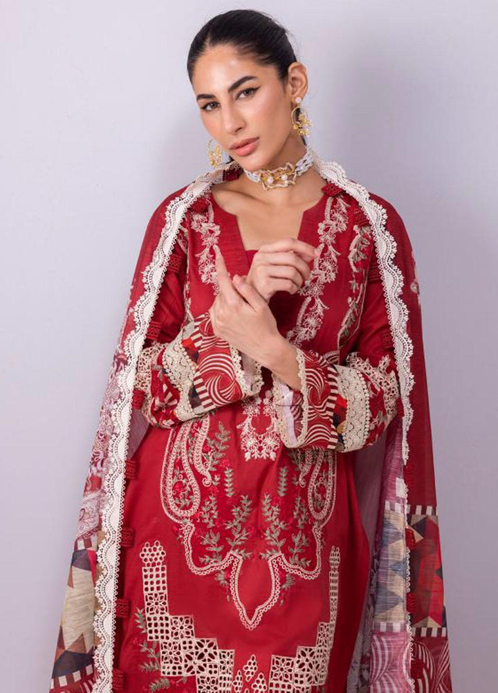 Elaf Embroidered Lawn Suits Unstitched 3 Piece EF23SL ESC-08B - Summer Collection