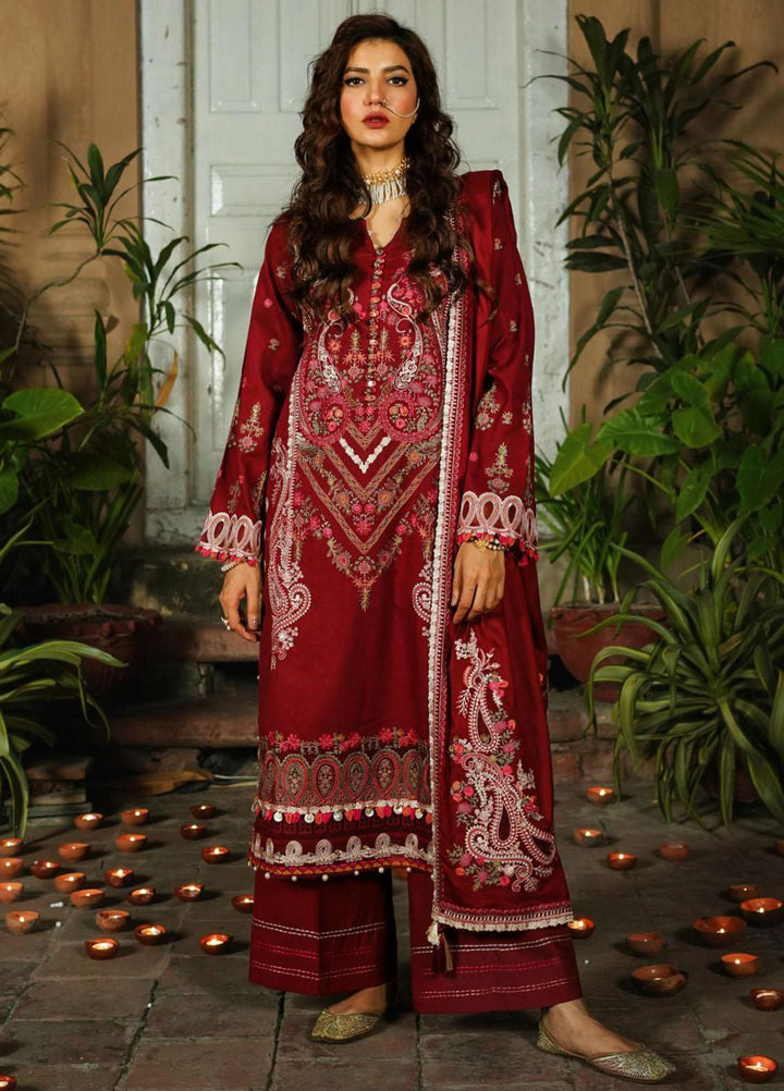 Elaf Embroidered Khaddar Suits Unstitched 3 Piece EF23LW EKW-08 Ghulab - Winter Collection