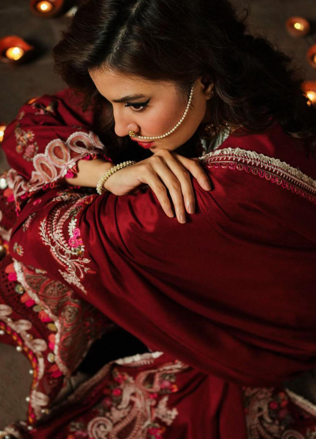 Elaf Embroidered Khaddar Suits Unstitched 3 Piece EF23LW EKW-08 Ghulab - Winter Collection