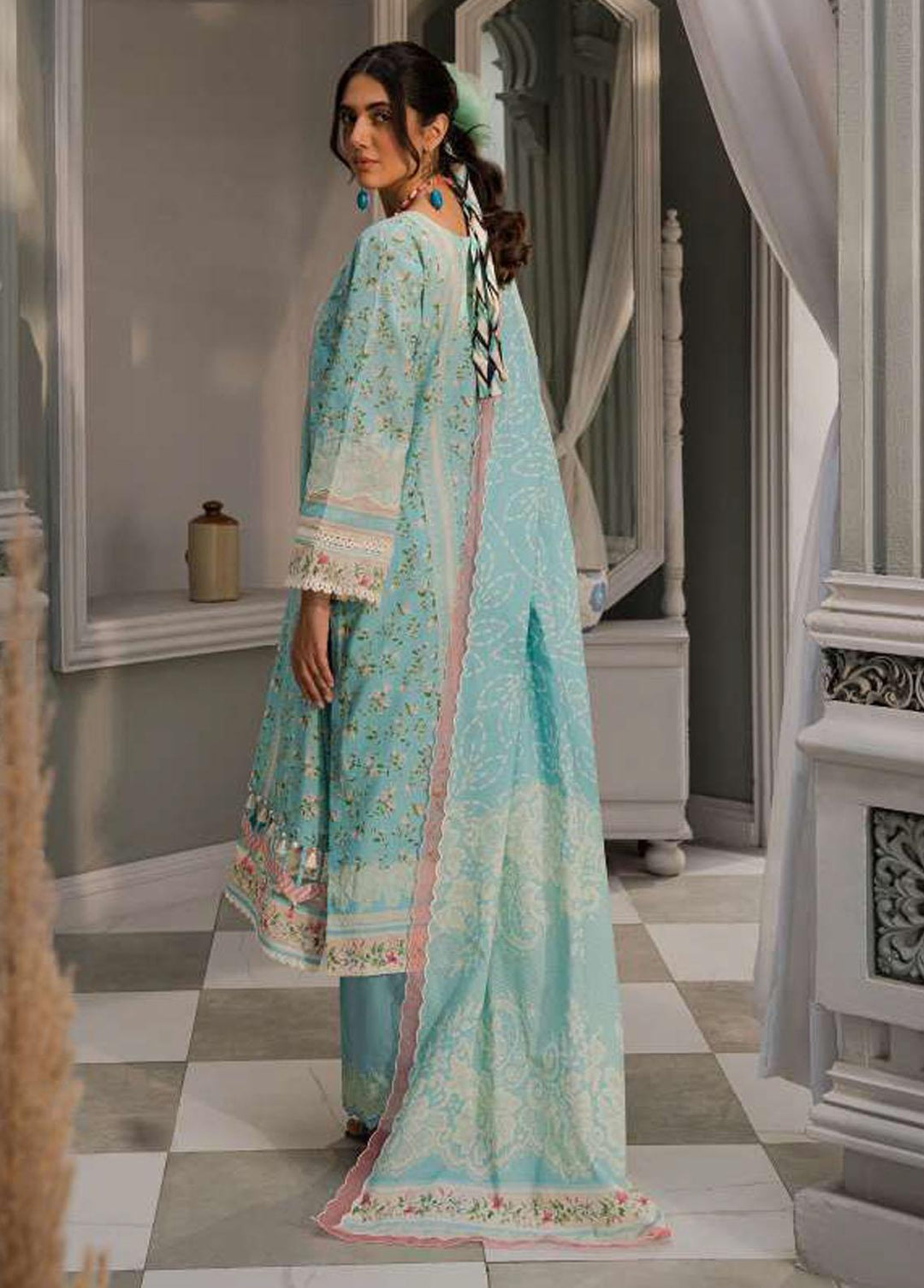 Elaf Printed Lawn Suits Unstitched 3 Piece EF23L EPP-02B - Summer Collection