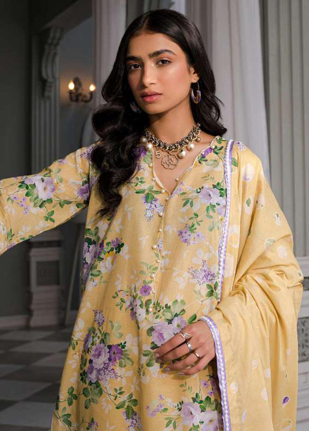 Elaf Printed Lawn Suits Unstitched 3 Piece EF23L EPP-05A - Summer Collection