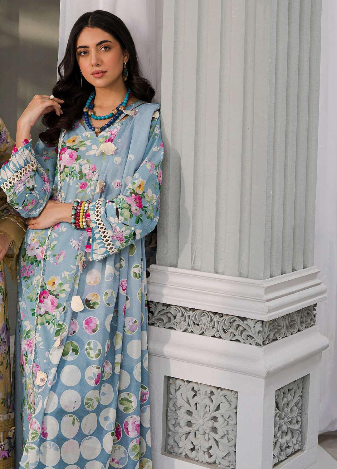 Elaf Printed Lawn Suits Unstitched 3 Piece EF23L EPP-05B - Summer Collection