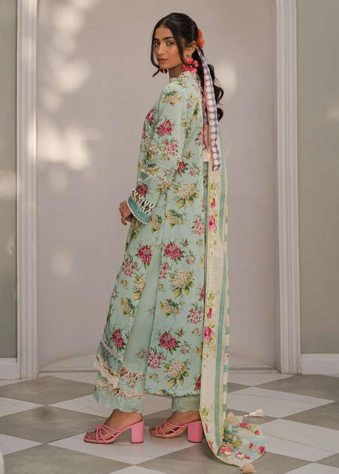 Elaf Printed Lawn Suits Unstitched 3 Piece EF23L EPP-06B - Summer Collection