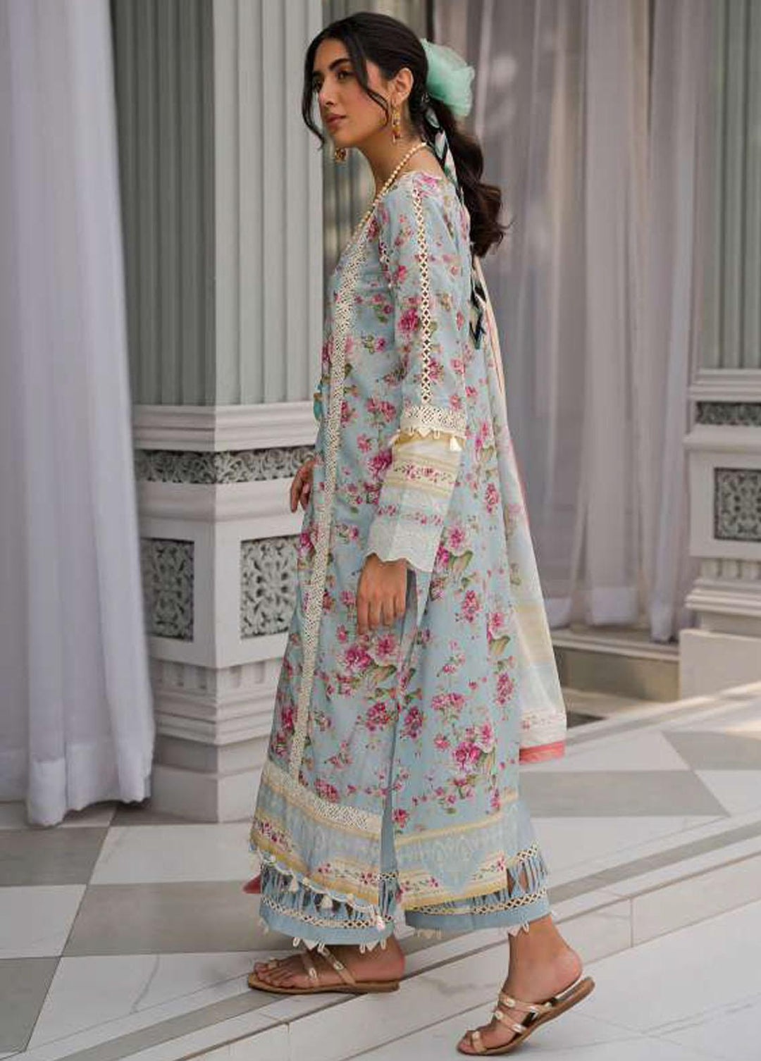 Elaf Printed Lawn Suits Unstitched 3 Piece EF23L EPP-07B - Summer Collection