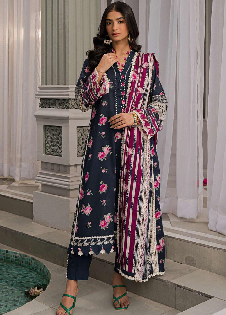 Elaf Printed Lawn Suits Unstitched 3 Piece EF23L EPP-08B - Summer Collection