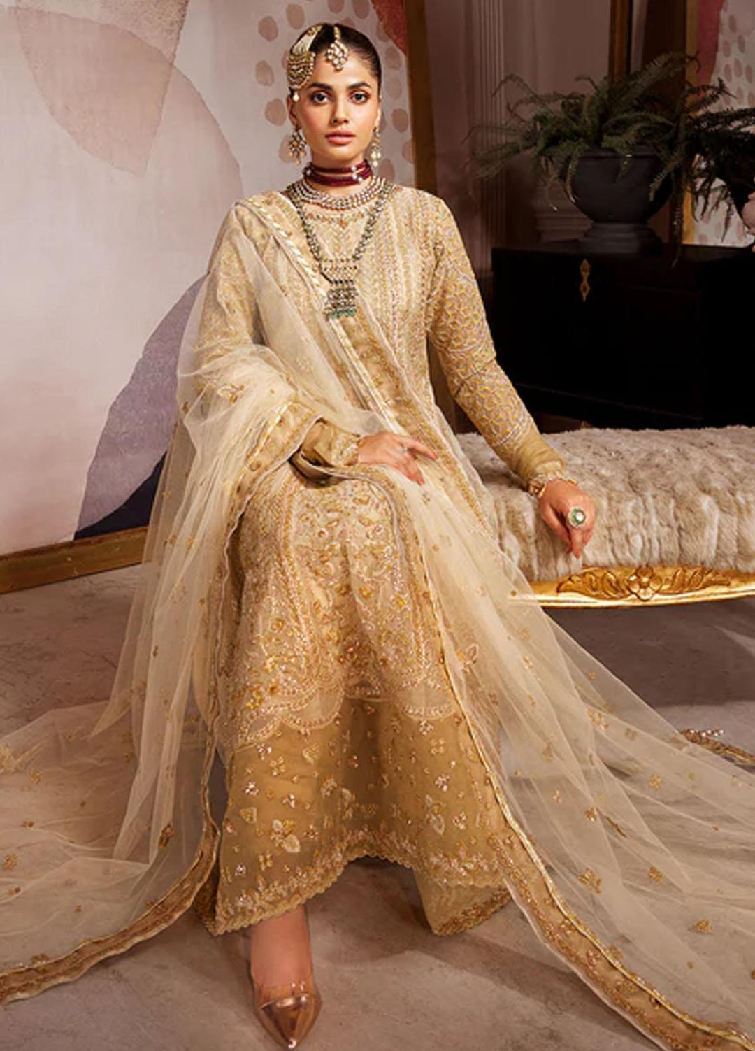 Elaine By Emaan Adeel Embroidered Organza Suits Unstitched 3 Piece EA23EL EL-01 - Luxury Collection
