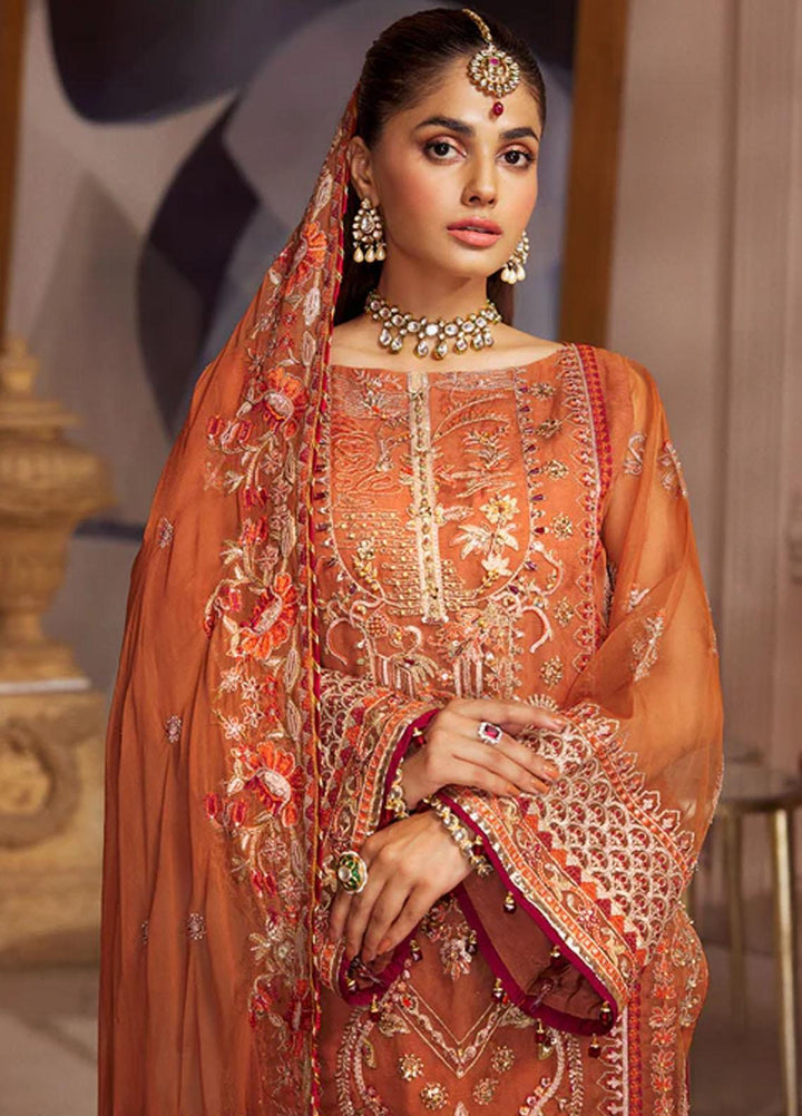 Elaine By Emaan Adeel Embroidered Organza Suits Unstitched 3 Piece EA23EL EL-03 - Luxury Collection